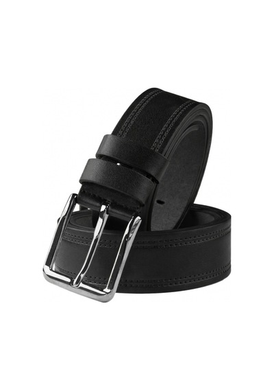 Deepsea Erkek Siyah 4 Cm Eninde Yanları Dikiş Nakışlı Mat Suni Deri Kemer 2402611 False