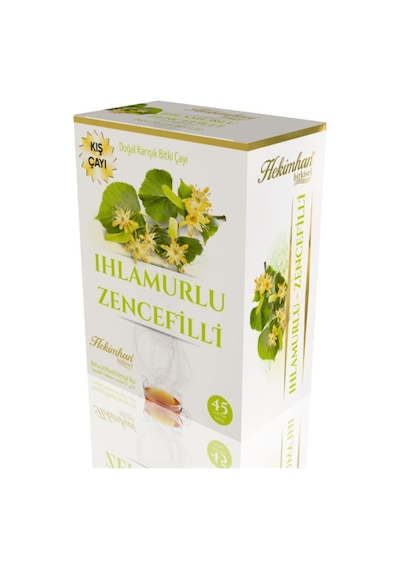 Hekimhan Bitkisel Ihlamurlu Zencefilli Doğal Karışık Bitki Süzen Poşet Kış Çayı 45 x 2 G