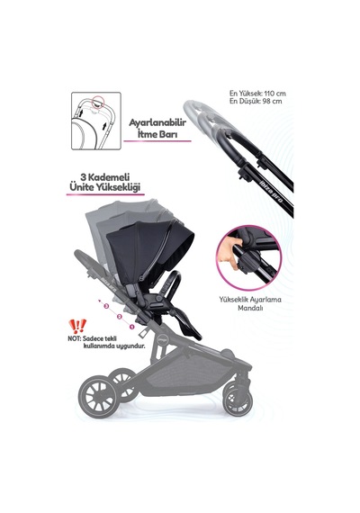 Prego İbiza New Pro İkiz Bebek Arabası Siyah