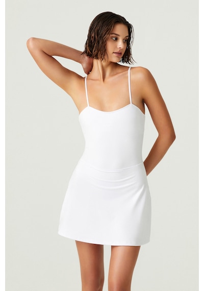 Los Ojos X Melodi Beyaz Tenis Elbisesi Spor Elbise Tennis Dress Beyaz Beyaz
