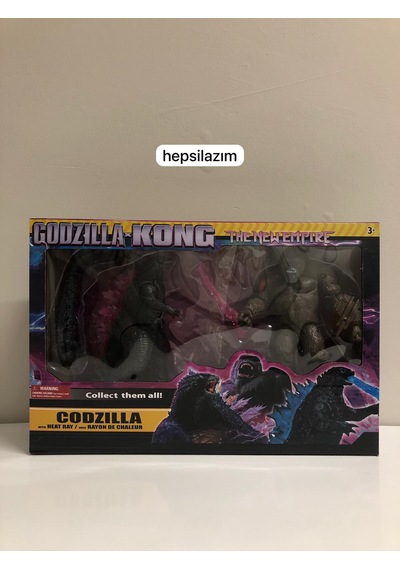 2 Adet Godzılla Kong Aksesuarlı Model Oyuncak Godzilla