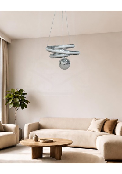 Kaos Küçük Modern Ledli Avize Çizgili 3 Renk Power Ledli Krom Kaplama Çoçuk Odası Yatak Odası Mutfak