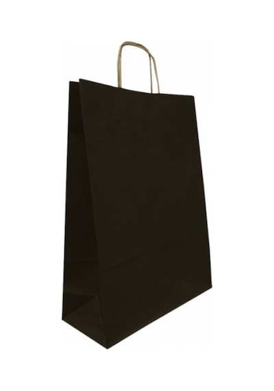 Kraft Çanta Siyah 31X12X41 ( 25 Adet ) ( Kağıt Poşet Çanta )