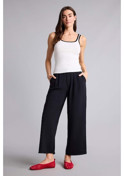 Defacto Wıde Leg Fermuarlı Normal Bel Düz Paça Tencel Pantolon H1929ax26smbk81 Siyah-bk81