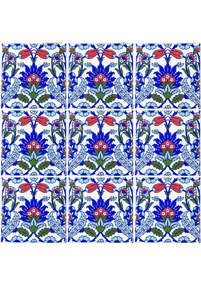 Can Seramik – 10x10 Cm. Cç-84 Kütahya Çini Karo 5'li 1 Paket