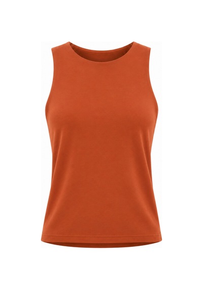 Bonbon Kadın Basic Kolsuz İçi Yarım Astarlı Tshirt Bb2538 Kiremit