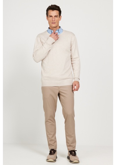 AC&Co / Altınyıldız Classics Erkek Bej Melanj Standart Fit Normal Kesim Bisiklet Yaka Triko Kazak Bej Melanj AC&Co / Altınyıldız Classics Erkek Bej Melanj Standart Fit Normal Kesim Bisiklet Yaka Triko Kazak Bej Melanj