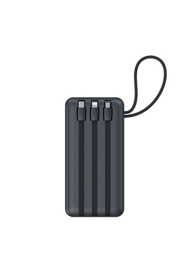 Hepu Hp-253 30.000 Mah Süper Kapasiteli 22.5w Pd Hızlı Şarjlı Powerbank 3 Kablolu Led Siyah