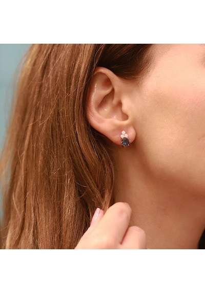 Prenses Model Swarovski Rose Gold Kaplama Set Gümüş