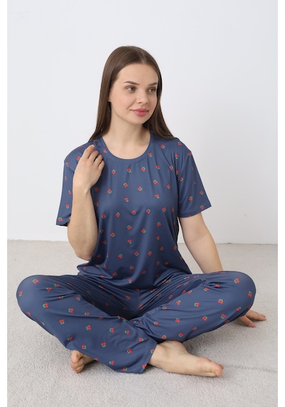 Elitol Bamboo Örme Desenli Kadın Pijama Takımı Desenli-9