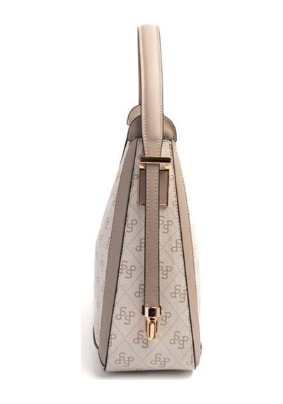 Silver Polo Sp1187 Kadın Omuz Çantası Monogram Bej-kum