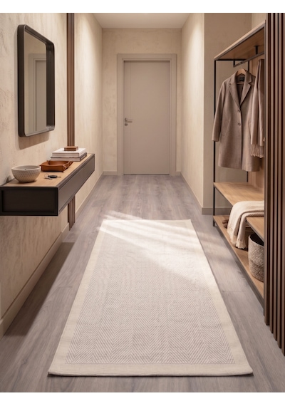 My Evilla Vektör Sisal Halı Kaymaz Taban Silinebilir Yıkanabilir Modern Salon Mutfak Koridor Halısı Beyaz Beyaz