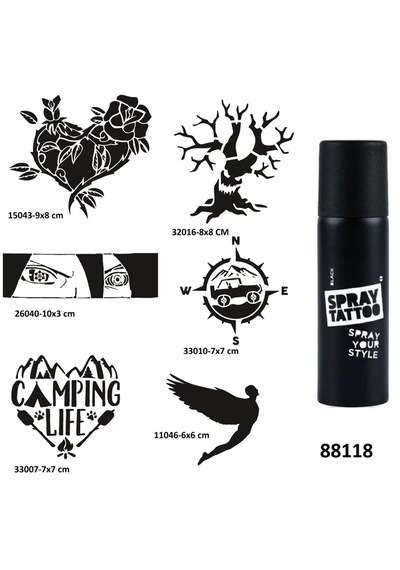 Kamp Ve Doğa Spray Tattoo Geçici Dövme Yapma Seti Sprey Dövme Kiti
