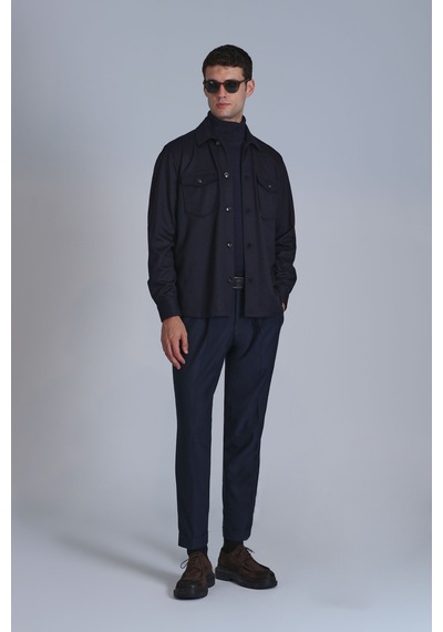 Lufian Cameron Erkek Basic Gömlek Slim Fit Lacivert Lacivert 112010655100200 Lacivert