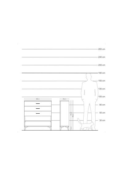 Arges Şifonyer Tek Raflı 3 Çekmeceli 88x30x96 Çam-antrasit Atlas Çam