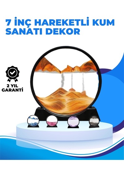 Döndürülebilir Dinamik Kum Tablosu Gerginlik Giderici, Yüksek Kaliteli Cam Ve Doğal Kum İle Sanatsal Masa Dekor