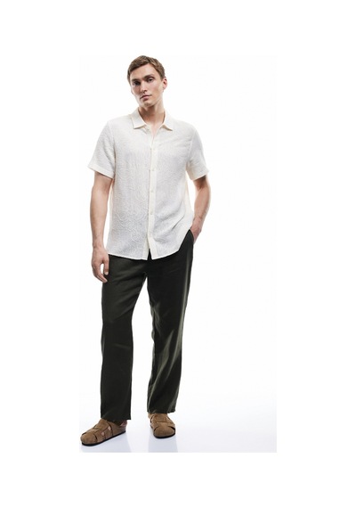 Koton Beli Lastikli Cep Detaylı Regular Fit Keten Yazlık Pantolon Antrasit 5sam40161hw Antrasit