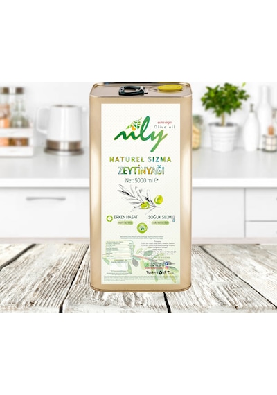 Nily Erken Hasat Soğuk Sıkım Naturel Sızma Zeytinyağı Teneke 5 L
