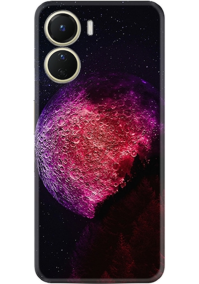 Vivo Y16 Kilif Silikon Desen Kizil Gezegen 1624 566401403