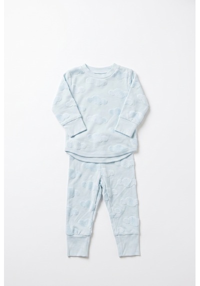 Tiffany Baby & Kids Puffy Cloudy Tasarımlı Pijama Takımı Mavi