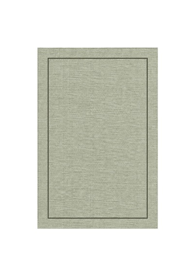 Kartela Halı Sisal Görünümlü Minimal Çerçeveli Halı Adaçayı Yeşili Kaymaz Taban 100x150 Cm