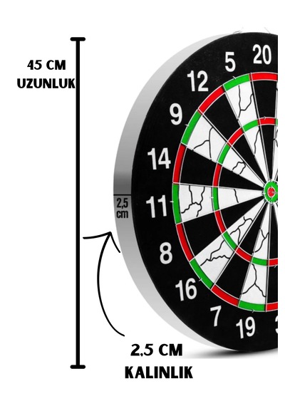 Profesyonel Büyük Boy Dart Seti 6 Oklu Çift Taraflı Kalın Dart Ta