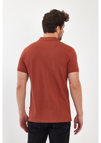 Nemonti Premium Penye Polo Yaka T-shırt Copper Brown