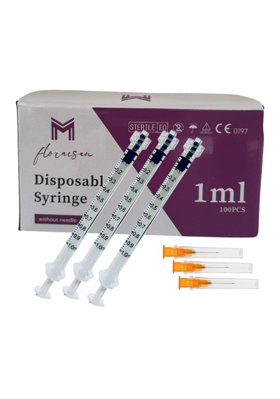 Enjektör 1 Ml Kilitli 25g 25mm İğne 100 Adet / Kutu