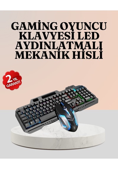 Rgb Aydınlatmalı Oyuncu Klavye Mouse Mekanik Hissiyat Maksimum Kontrol Mh-hs7566-3169