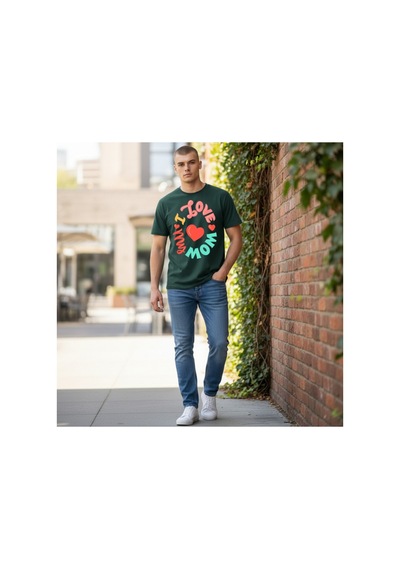 Urbantrendstore Unisex Anneler Günü Hediyesi Oversize Fit Rahat Geniş Salaş T-shirt Günlük Tişört Yeşil