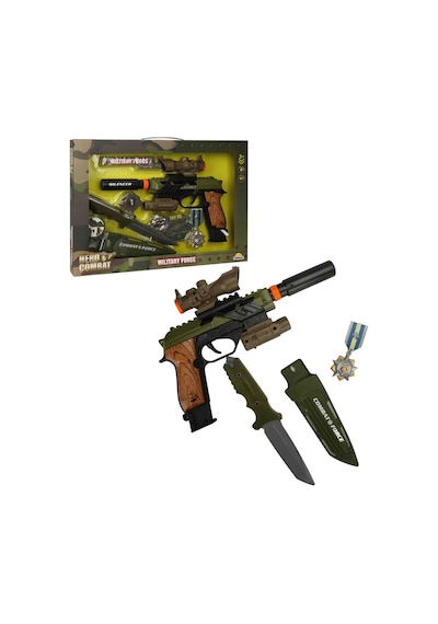 S00004308 Asker Silah Set Bıçak/silah Işık/ses 6pr