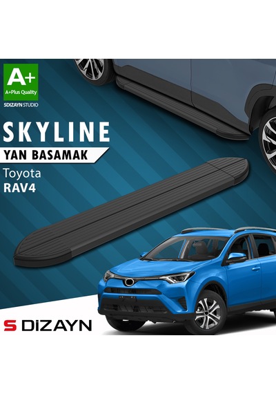 S-dizayn Toyota Rav 4 4 Skyline Siyah Yan Basamak 173 Cm 2013-2017 A+ Kalite