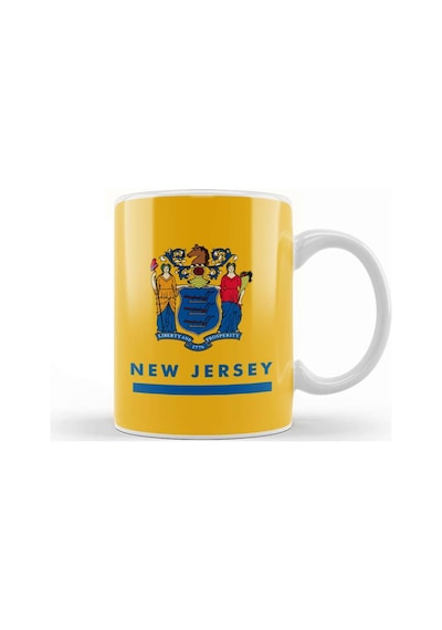 New Jersey State Flag Kupa Bardak Porselen Karışık