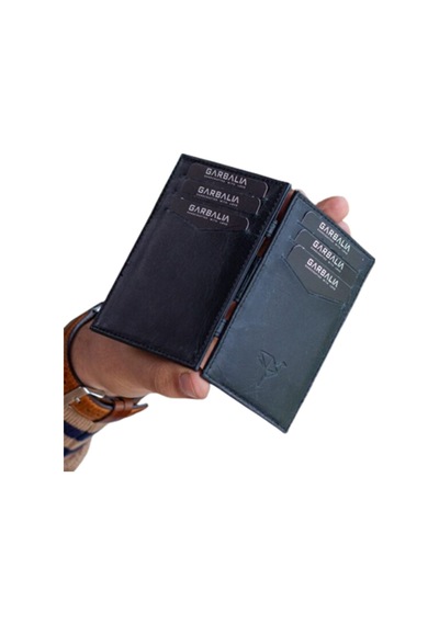 Garbalia Magic Hakiki Deri RFID Engelleyici Unisex-Siyah