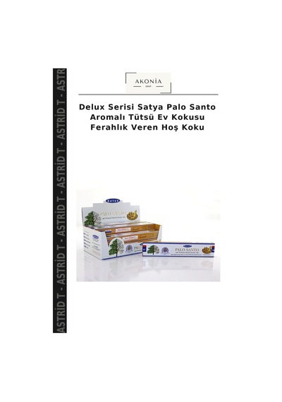 Delux Serisi Satya Palo Santo Aromalı Tütsü Ev Kokusu Ferahlık Veren Hoş Koku