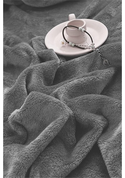 Kadife Kumaş Battal Çift Kişilik Fitted Lastikli Çarşaf Takımı 180x200+30 Cm Açık Gri