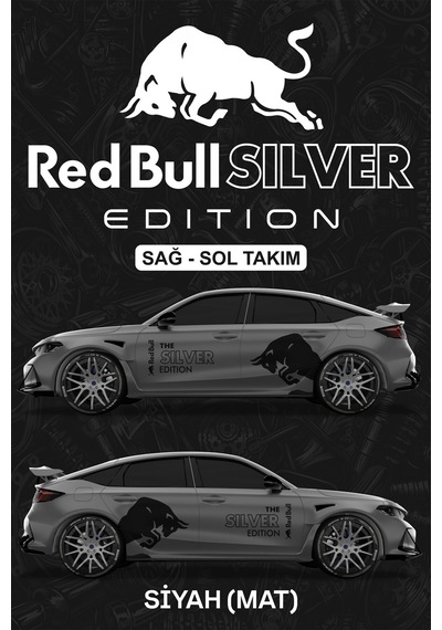 Red Bull Sılver Edıtıon Sticker - Yan Gövde Kaplama Seti Siyah Mat - 815068273