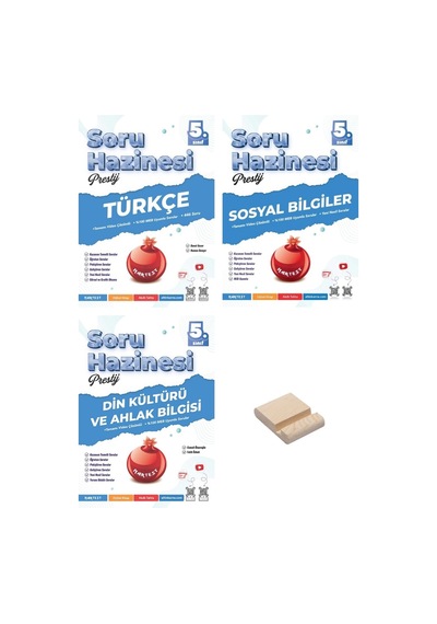 5. Sınıf Prestij Türkçe Sosyal Ve Din Soru Hazinesi 3lü Set + Telefon Tutucu