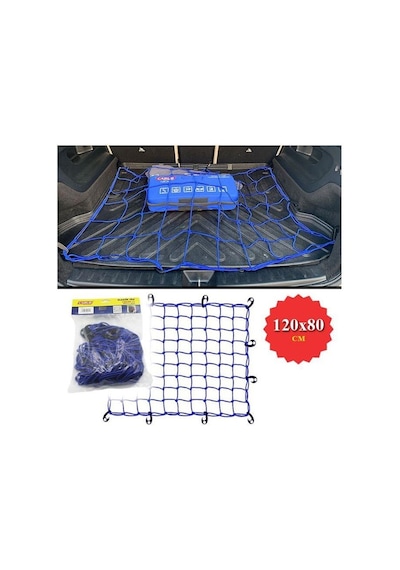 Bagaj Filesi Elastik120x80cm Mavi Bagaj Lastiği Ahtapot