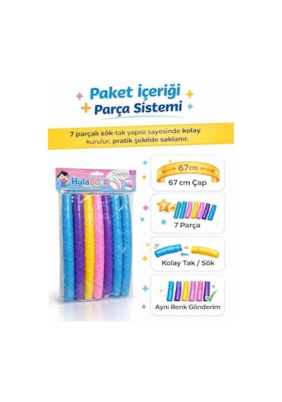 Renkli 7 Parça Geçmeli Hulahop 65 Cm, Tek Ebat, Hh4885lyt, Karışık