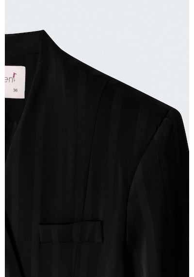 Sateen Anna Ceket - Siyah-137478