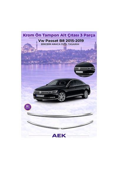 Volkswagen Passat B8 2015-2019 Araca Özel Ön Tampon Alt Çıtası 3p