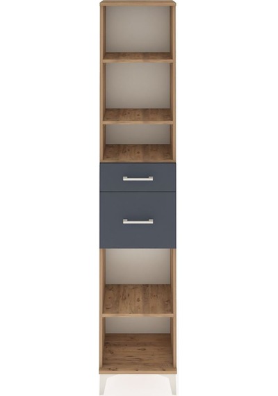 Arges Dolap 4 Raflı 2 Çekmeceli 44x30x221 Çam-antrasit Atlas Çam