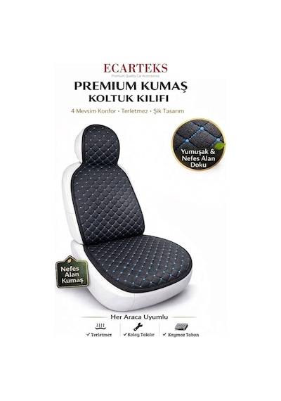 Oto Ön Koltuk Tekli Minder Terletmez Kolay Montaj Universal Koruyucu Kılıf Kumaş 53129131