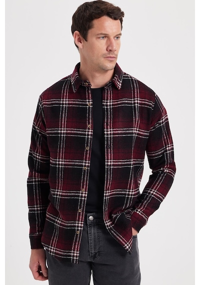 Tudors Erkek Slim Fit Dar Kesim Kareli Kışlık Oduncu Gömlek-42371 Bordo Tudors Erkek Slim Fit Dar Kesim Kareli Kışlık Oduncu Gömlek-42371 Bordo