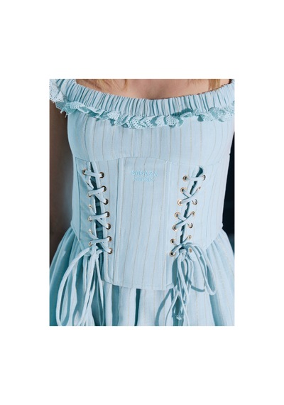 Sagaza Studio Ss6030 Korseli Mini Elbise Bebe Mavisi