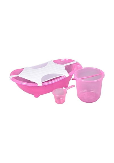 Muju Muju Baby Shower Bebek Banyo 5 'Li Küvet Seti - Şeffaf Pembe