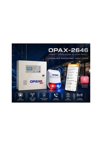 Opax-2646 Bgr-10 Kablolu Sirenli Akülü Gprs/gsm Ev Ve İşyeri Alarm Seti