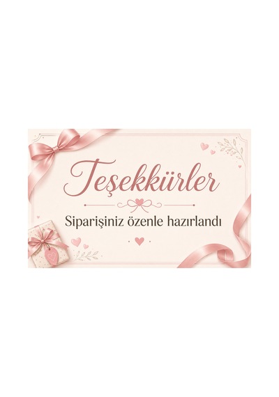 100 Adet Teşekkür Kartı 8x5 Cm Sipariş Notu, Paket İçi Müşteri Teşekkür Kartı - Krem - 022