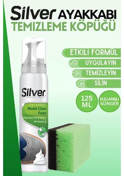 Silver Spor Ayakkabı Deri Ve Kumaş Temizleme Köpüğü 125 Ml Çok Renkli
